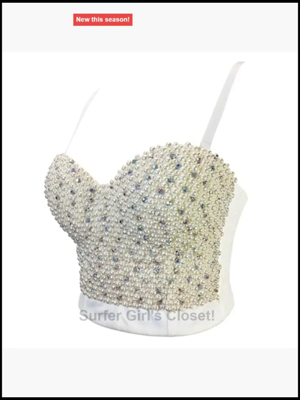 Beaded Rhinestone Bustier Corset Crop Top Push Up Party Bra Vest